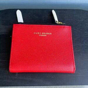 Kurt Geiger Red Leather Bi Fold Wallet